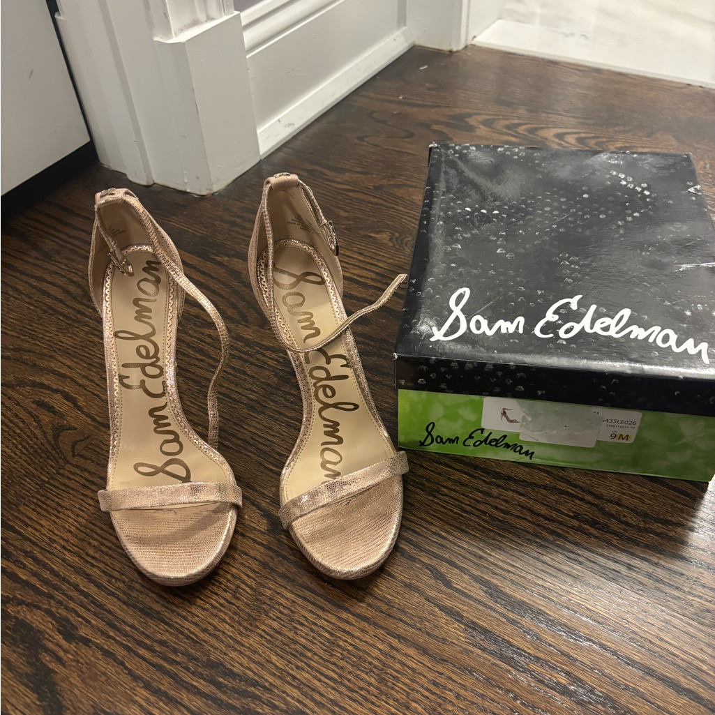 Sam Edelman Rose Gold Sandal With Heel Size 9